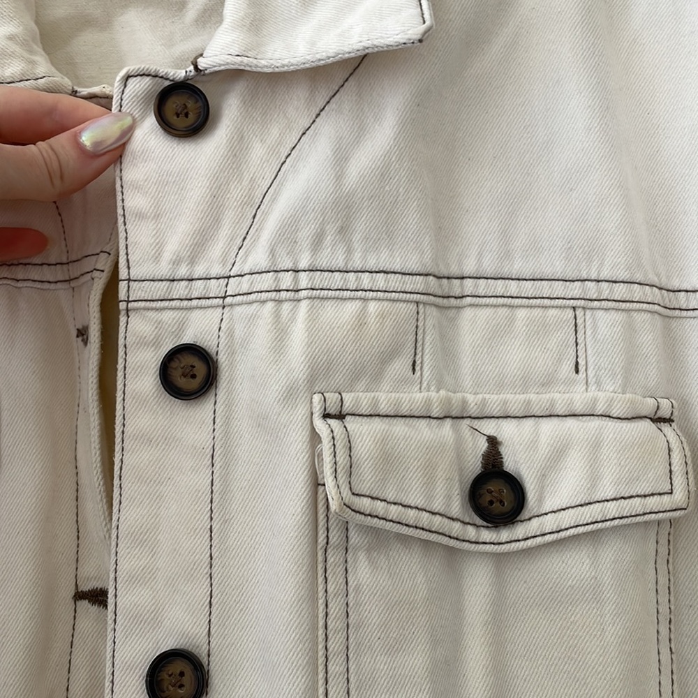 Zara Off White Button-Up Jacket - Picture 3 of 5